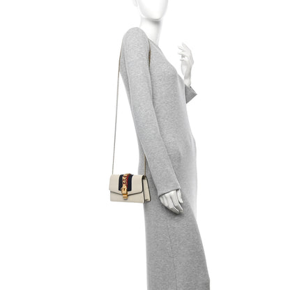 Gucci Calfskin Super Mini Sylvie Chain Shoulder Bag White 2 of 14