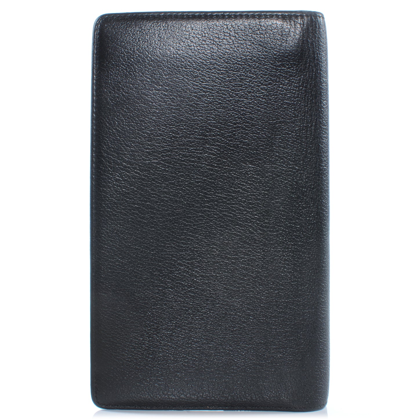 Leather Camellia Yen Wallet Black