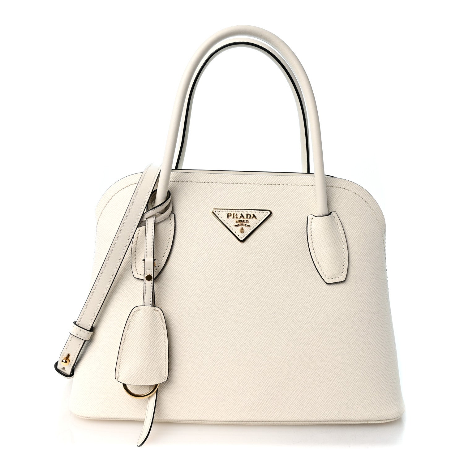 Prada Saffiano Cuir Calfskin Promenade Tote Bianco 1 of 10