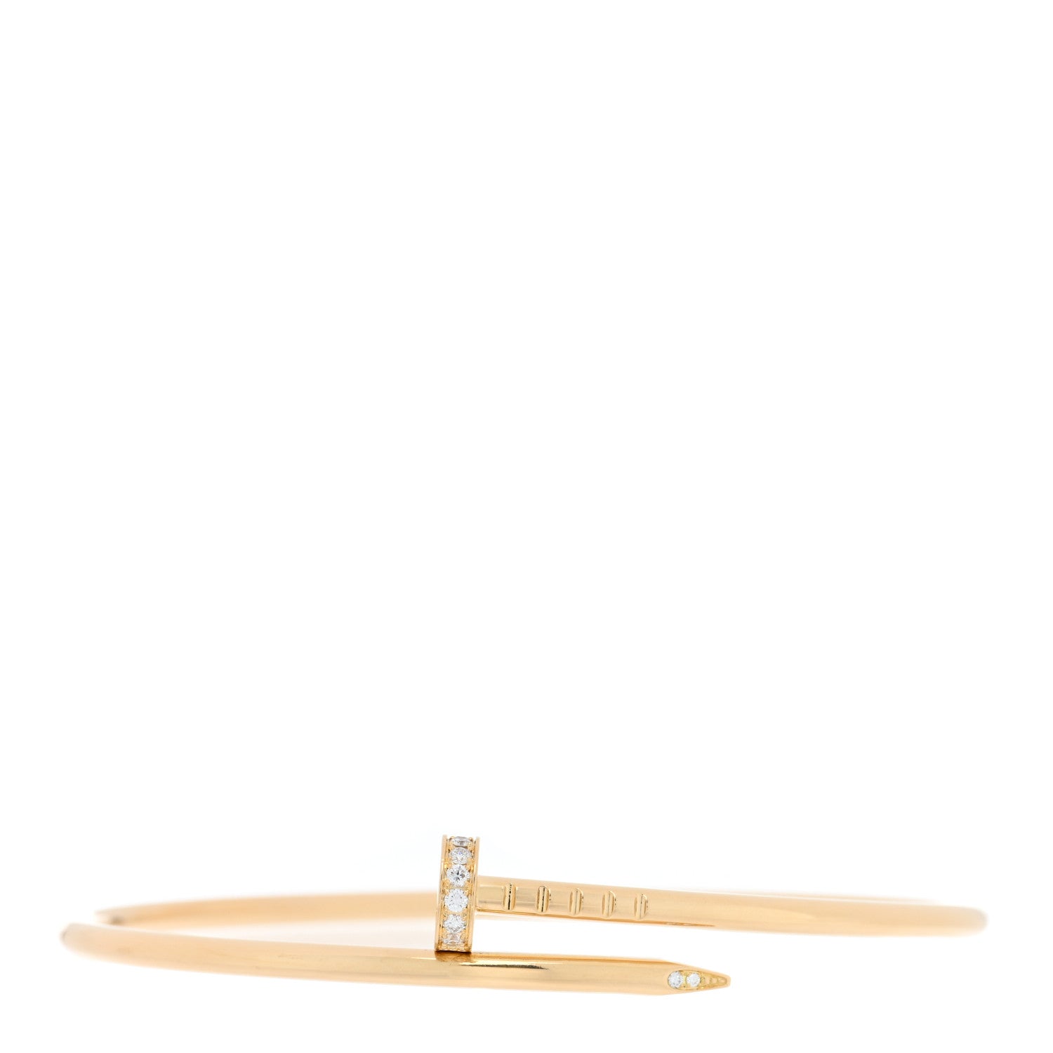 Cartier 18K Yellow Gold Diamond Small Juste Un Clou Bracelet 17 1 of 3