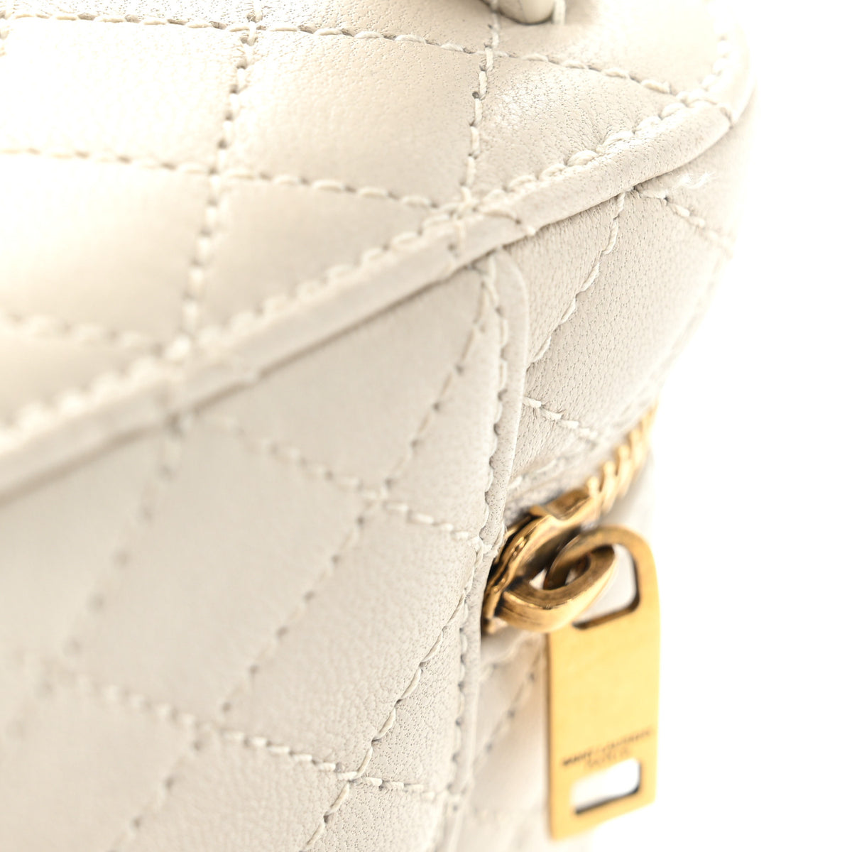 Saint Laurent Lambskin Quilted Micro Gaby Vanity Case Crema Soft 21 of 21