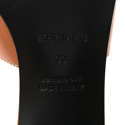 Hermes Calfskin Helia 60 Sandals 39 Gold 7 of 9