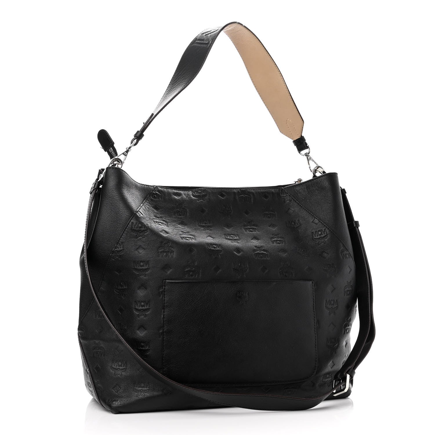 MCM Calfskin Ottomar Monogram Large Klara Hobo Black 3 of 11