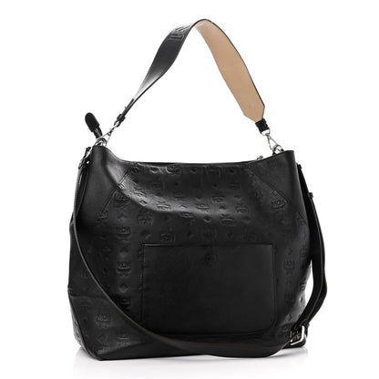 MCM Calfskin Ottomar Monogram Large Klara Hobo Black 3 of 11