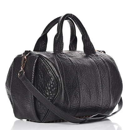 Alexander Wang Pebbled Lambskin Rocco Black Rose Gold Hardware 3 of 10