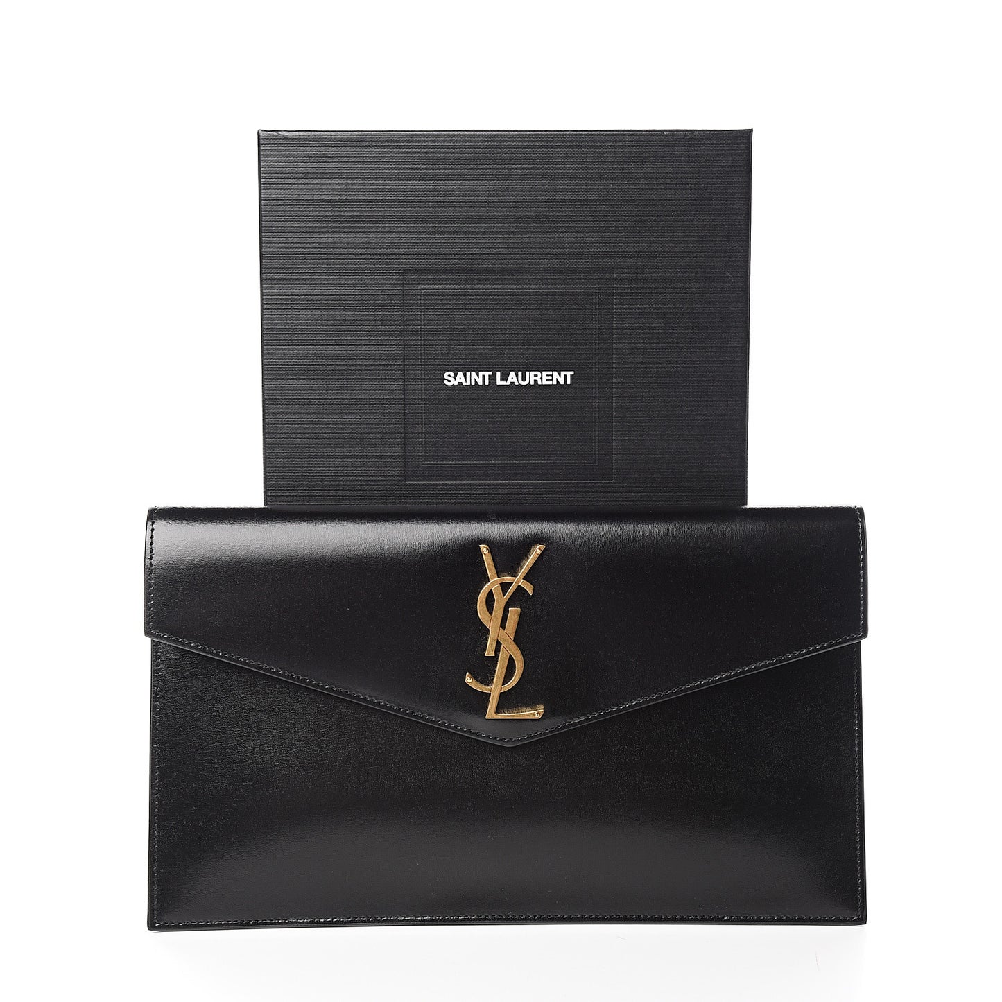 Smooth Shiny Calfskin Monogram Uptown Pouch Black