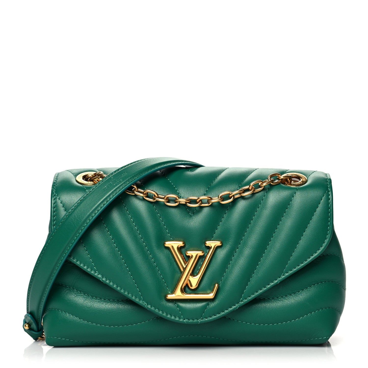 Louis Vuitton Calfskin New Wave Chain Bag MM NM Emerald 1 of 11