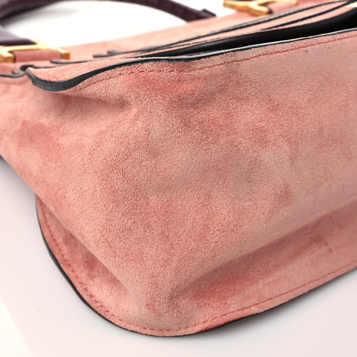 Suede Calfskin Braided Medium Marcie Double Carry Canyon Rose