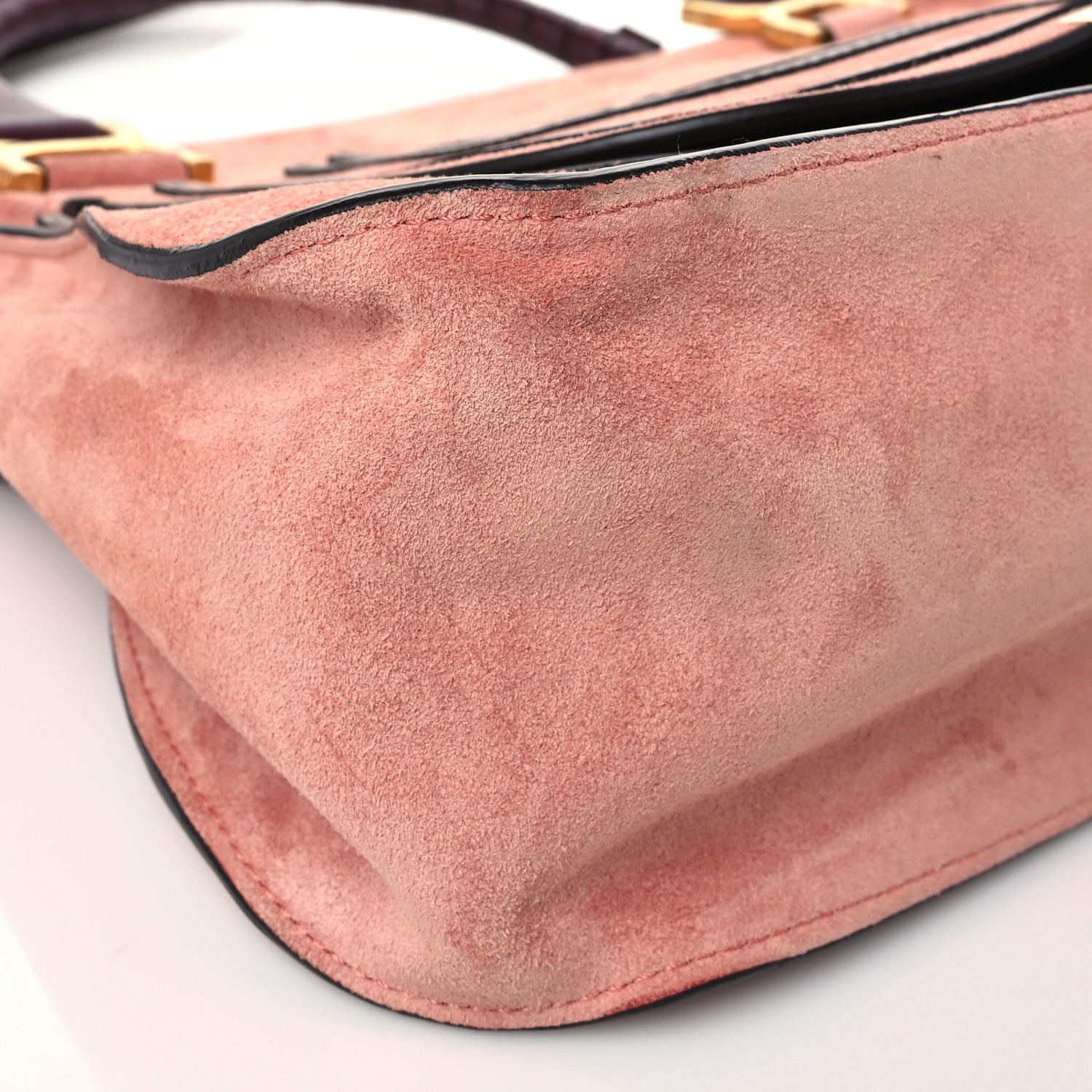 Chloe Suede Calfskin Braided Medium Marcie Double Carry Canyon Rose 8 of 9