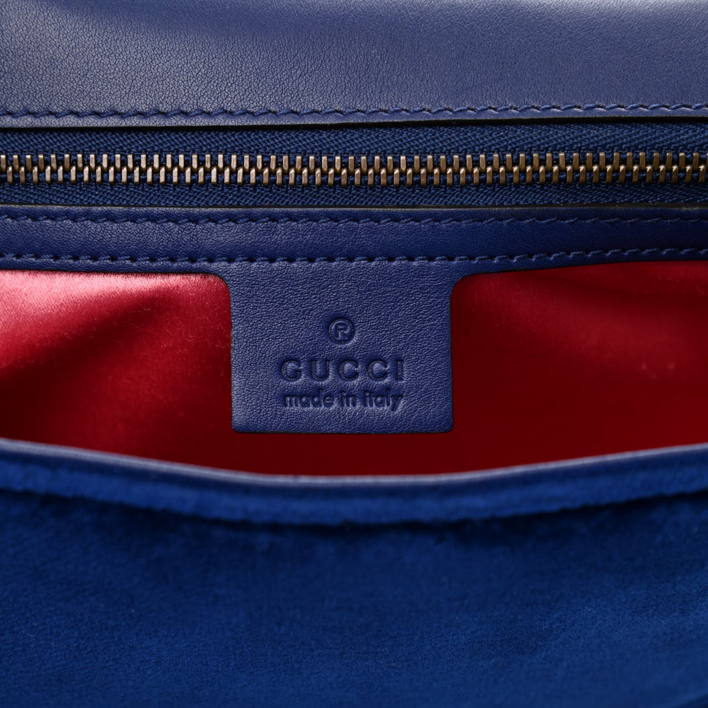 Velvet Matelasse Medium GG Marmont Shoulder Bag Cobalt Blue