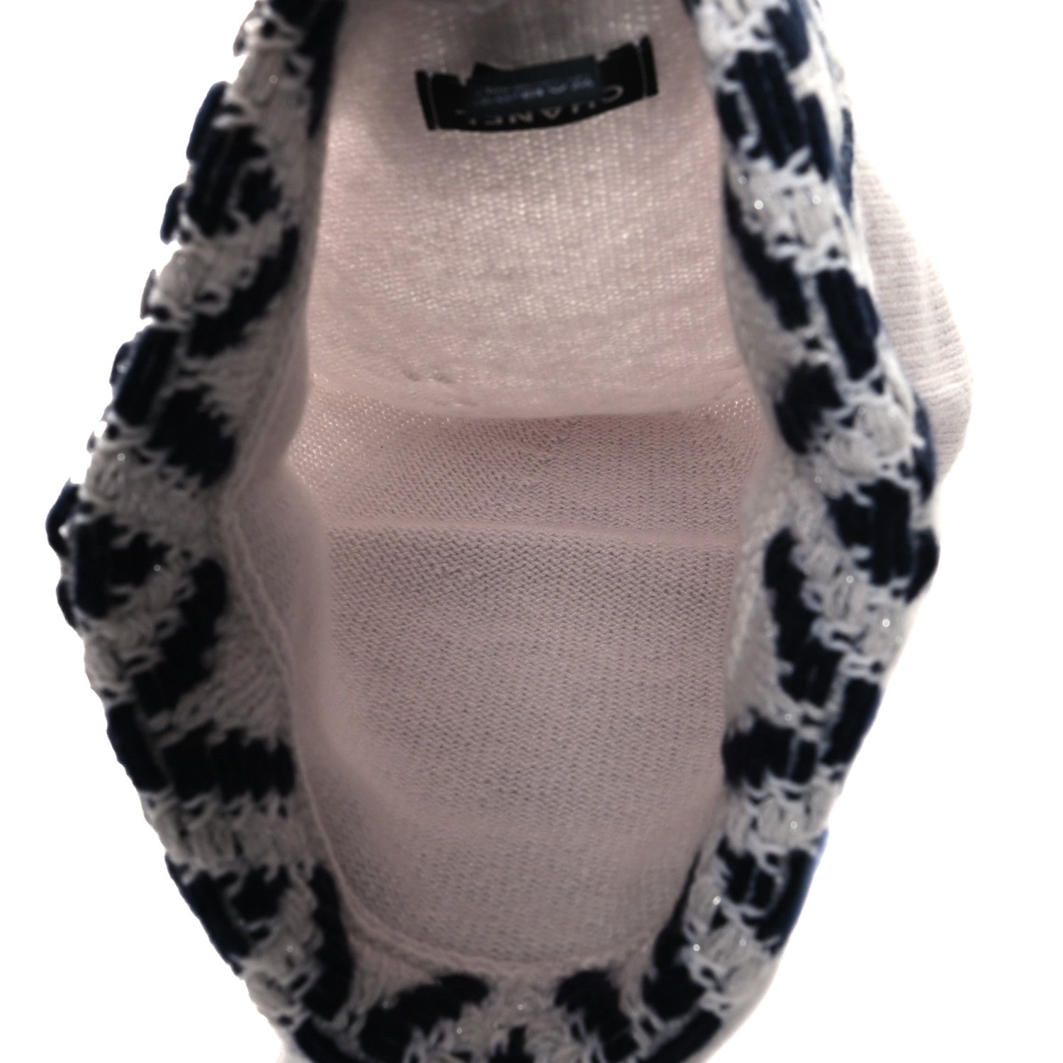 Chanel Cashmere Blend CC Beanie Hat With Gloves Set White Navy Blue 3 of 4
