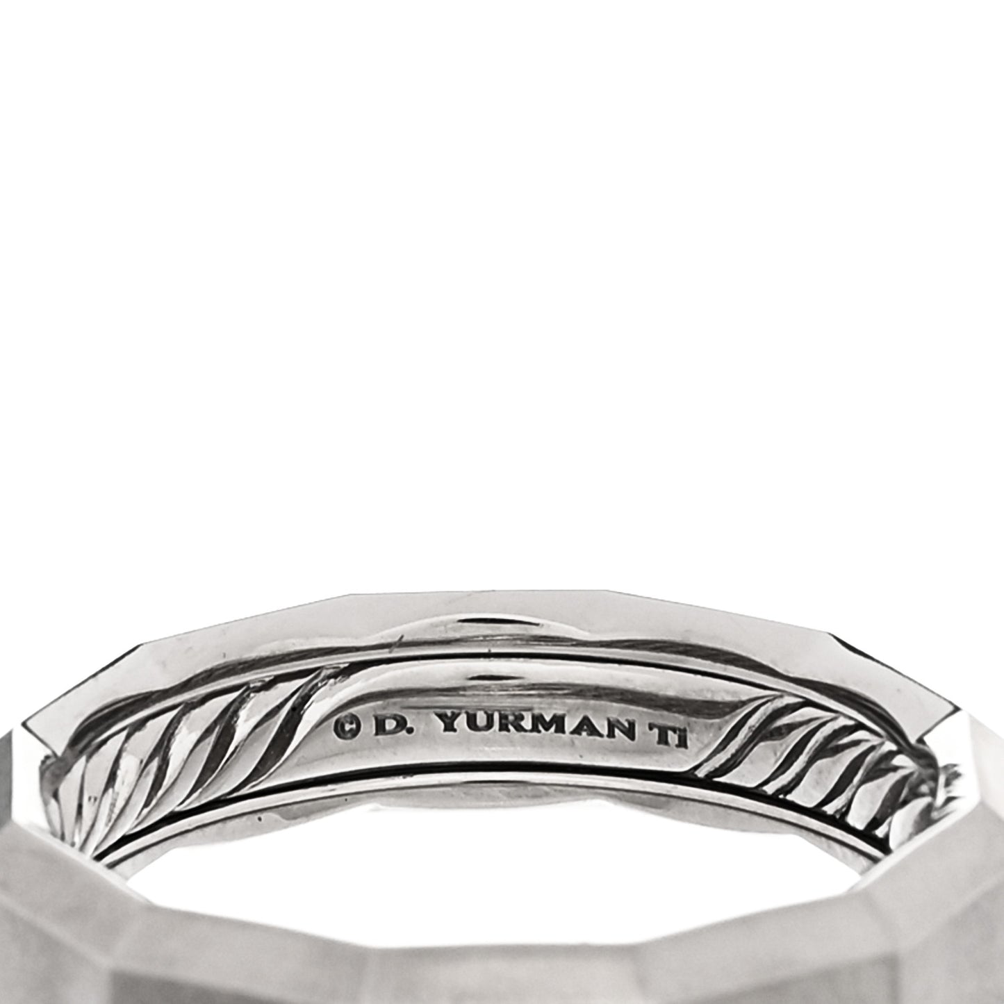 Titanium 6mm Faceted Band Ring 67 12
