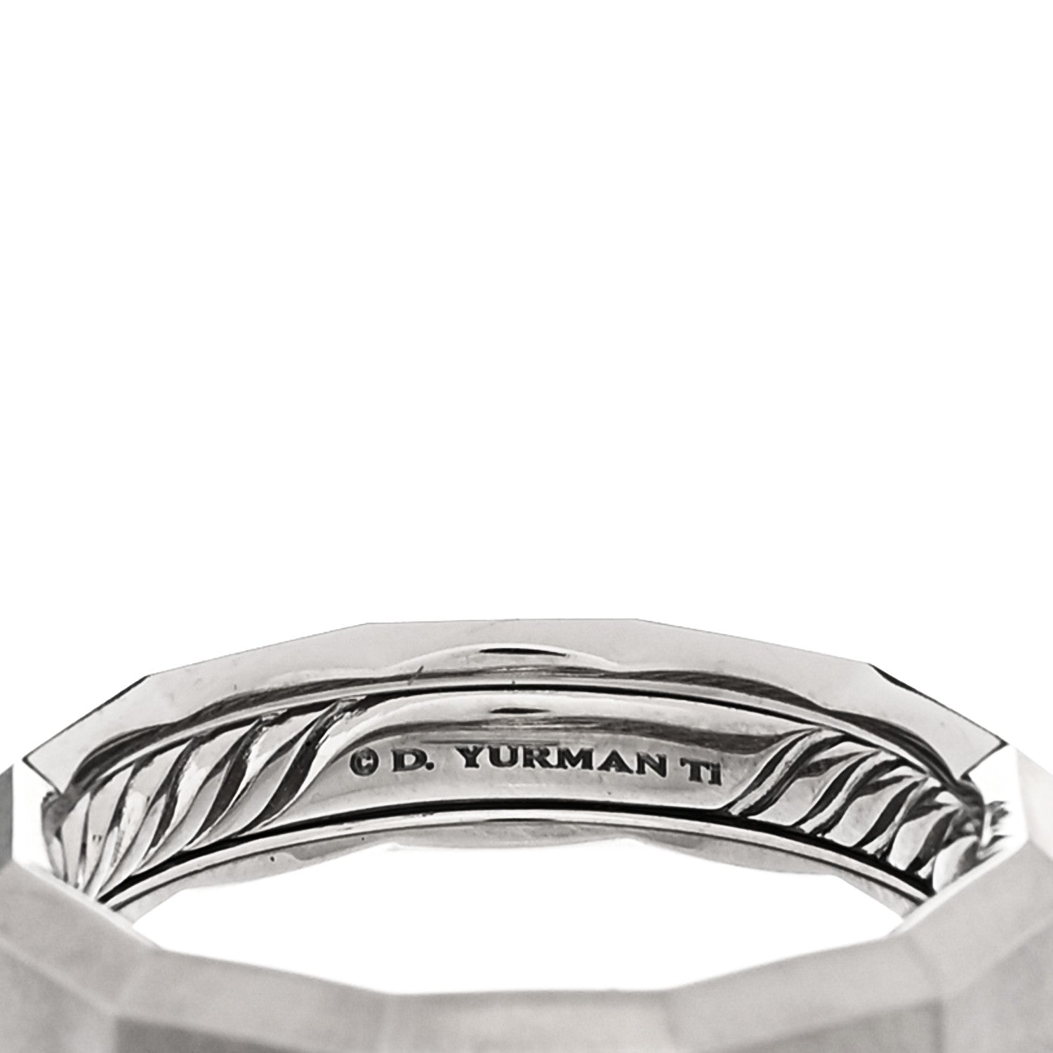 David Yurman Titanium 6mm Faceted Band Ring 67 12 4 of 5