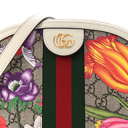 Gucci GG Supreme Monogram Flora Web GG Small Ophidia Dome Shoulder Bag White 8 of 10