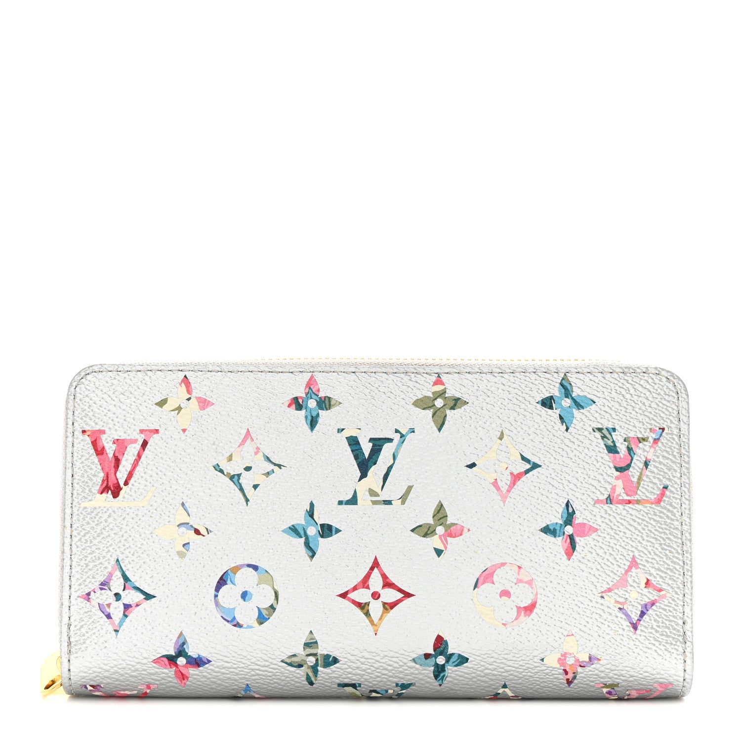 Louis Vuitton LOUIS VUITTON Metallic Monogram LV Garden Zippy Wallet Silver 1 of 10