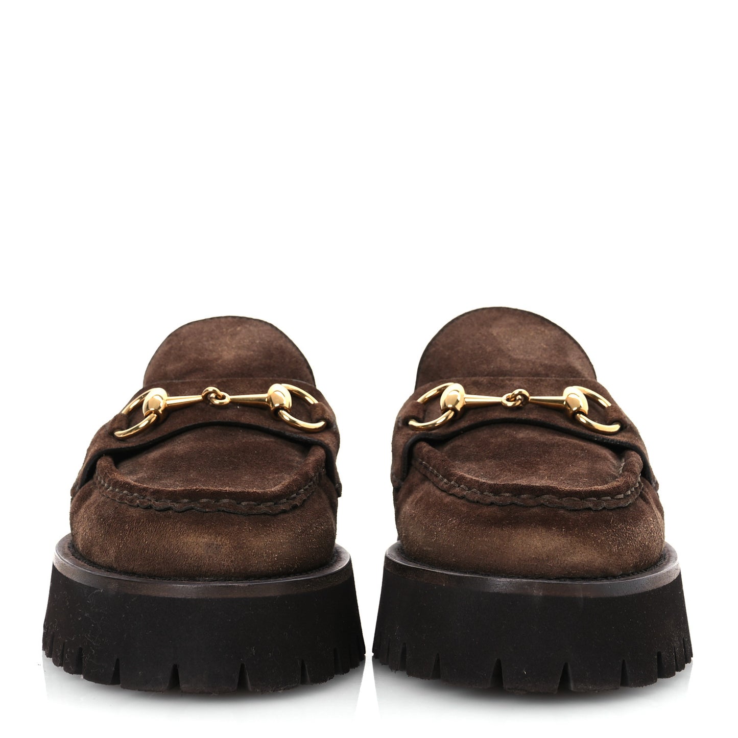 Suede Horsebit Platform Mules 37 Washed Brown