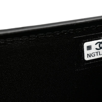 Chanel Lizard Embossed Compact Wallet Black 7 of 8