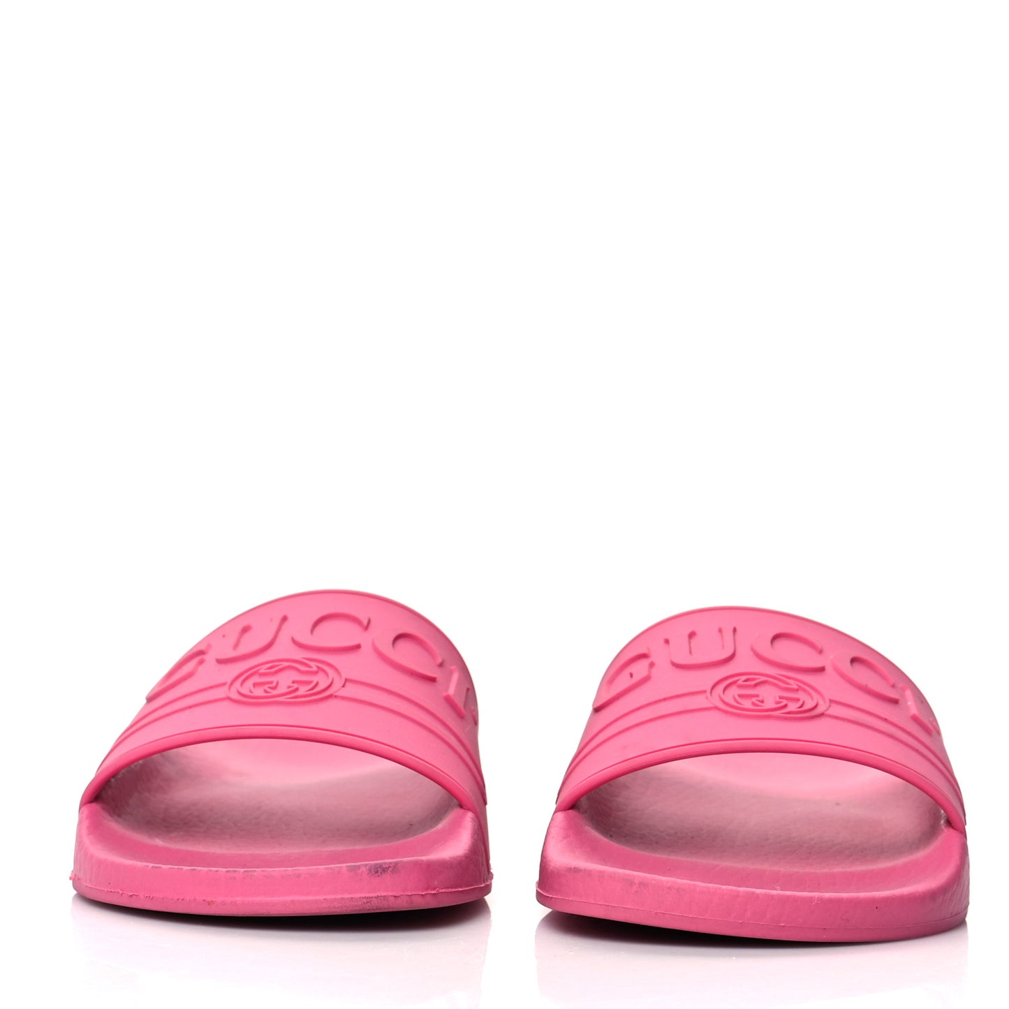Rubber Womens Logo Slide Sandals 36 Fuchsia