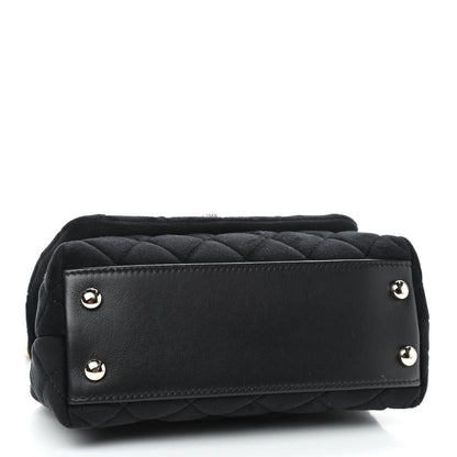 Chanel Velvet Crystal Quilted Extra Mini Coco Handle Flap Black 3 of 8