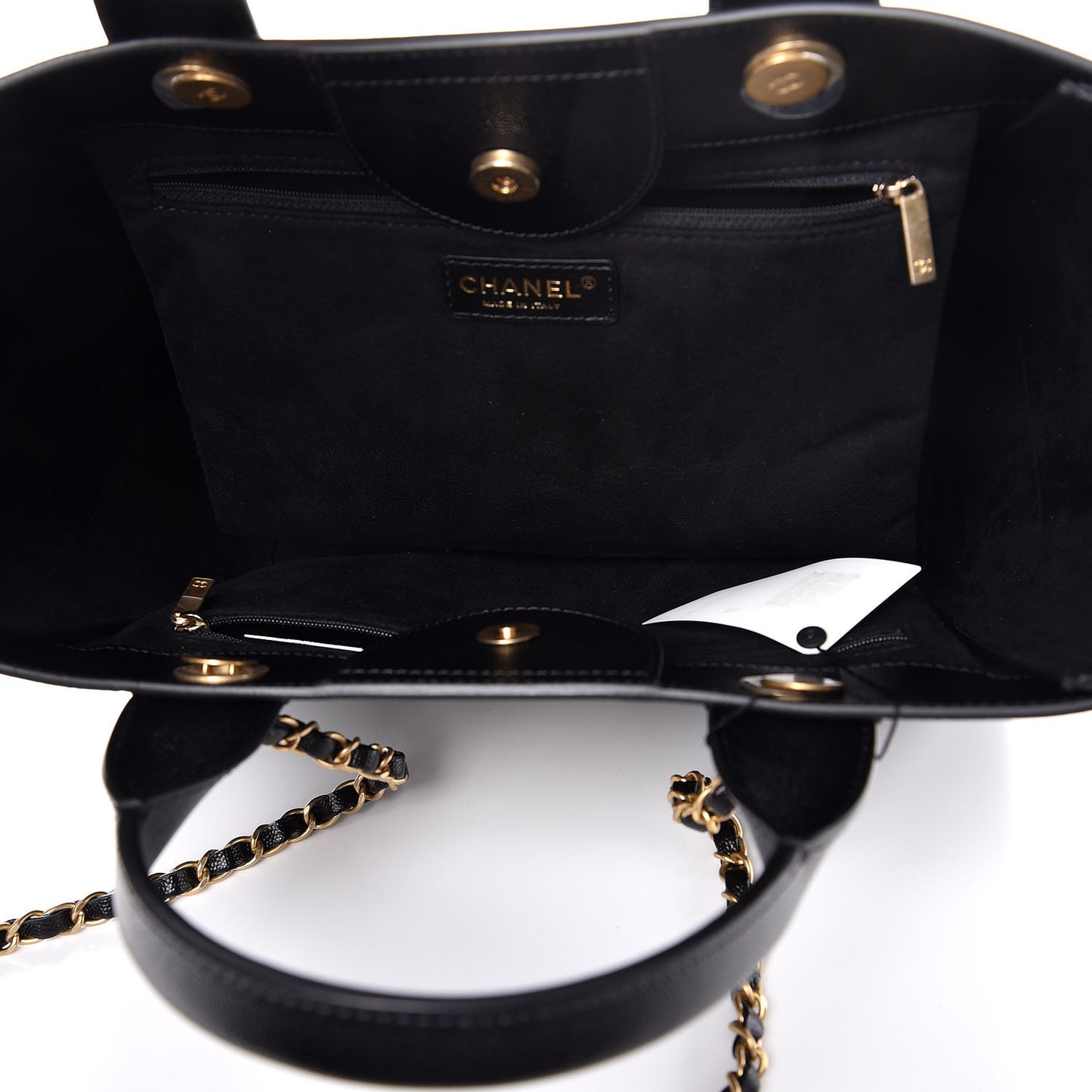 Caviar Small Studded Deauville Tote Black