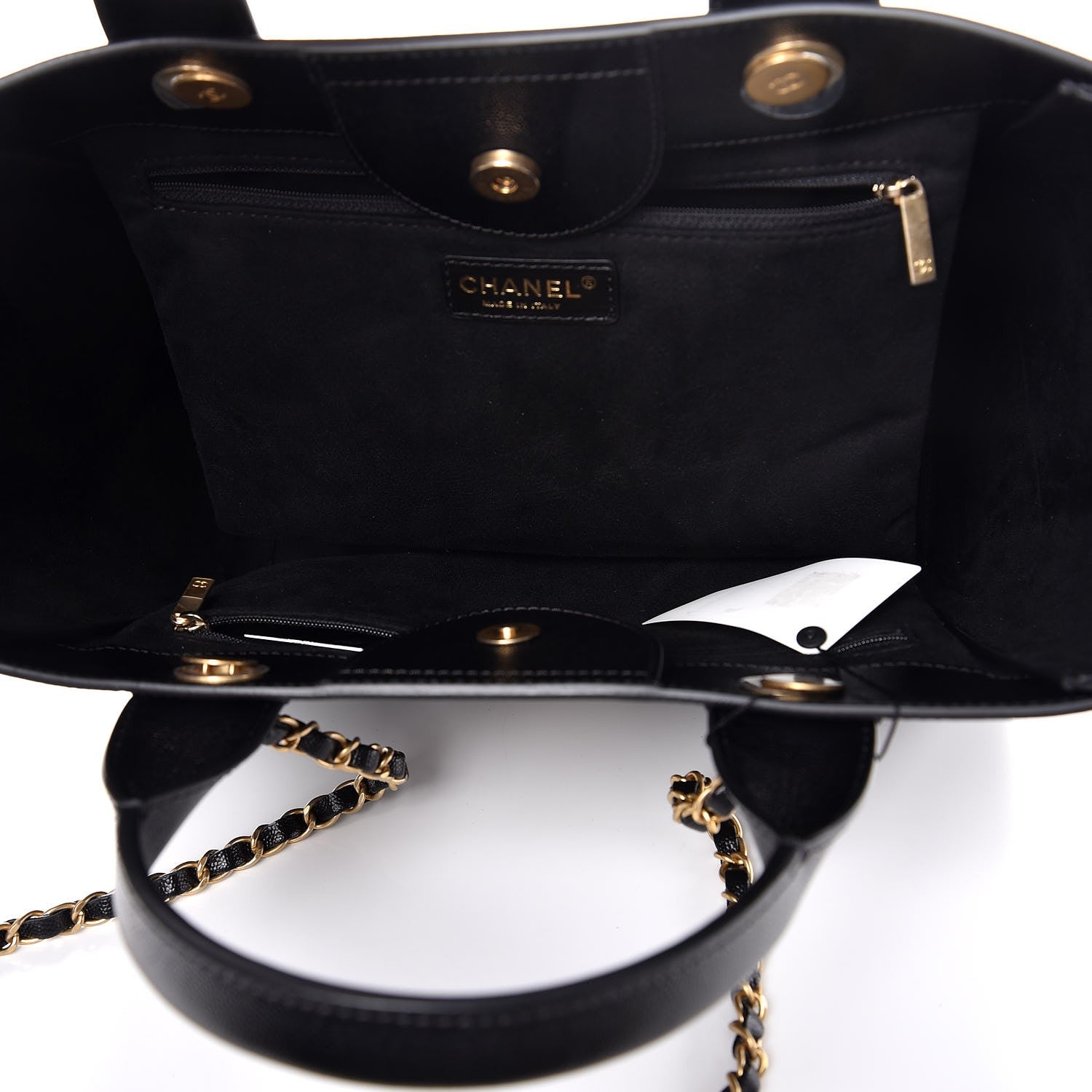 Chanel Caviar Small Studded Deauville Tote Black 5 of 7