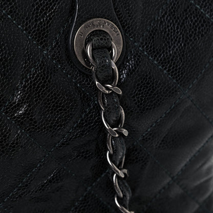 Chanel Crumpled Grained Calfskin Quilted CC Crave Tote Black 14 of 15