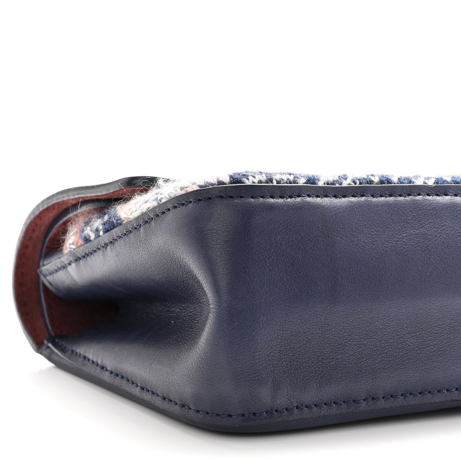 Chanel Smooth Calfskin Knit Nude 2.55 Reissue 225 Flap Navy 9 of 11