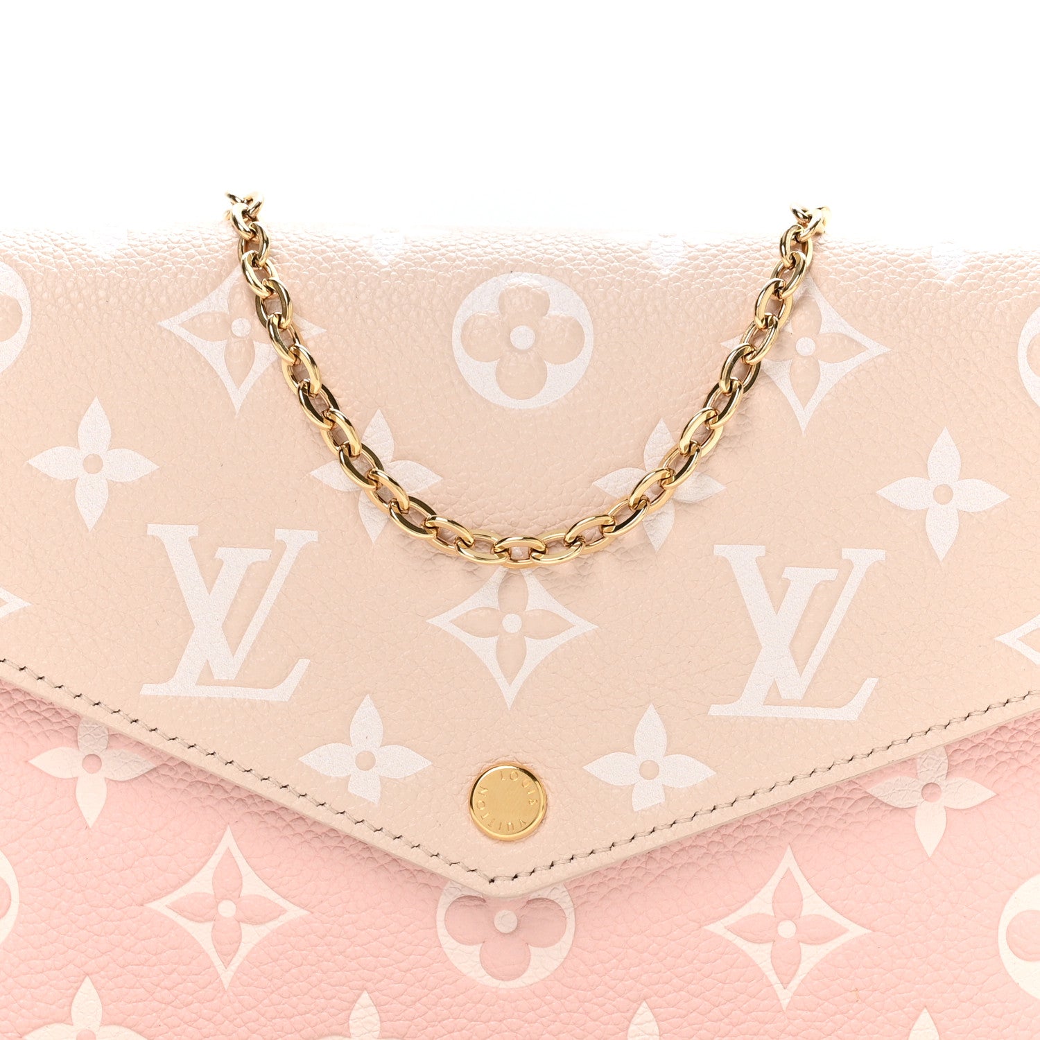 Louis Vuitton Empreinte Spring in the City Felicie Pochette Chain Wallet Pink Beige Yellow 7 of 9