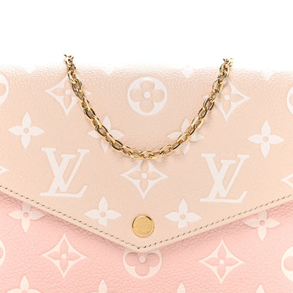 Louis Vuitton Empreinte Spring in the City Felicie Pochette Chain Wallet Pink Beige Yellow 7 of 9