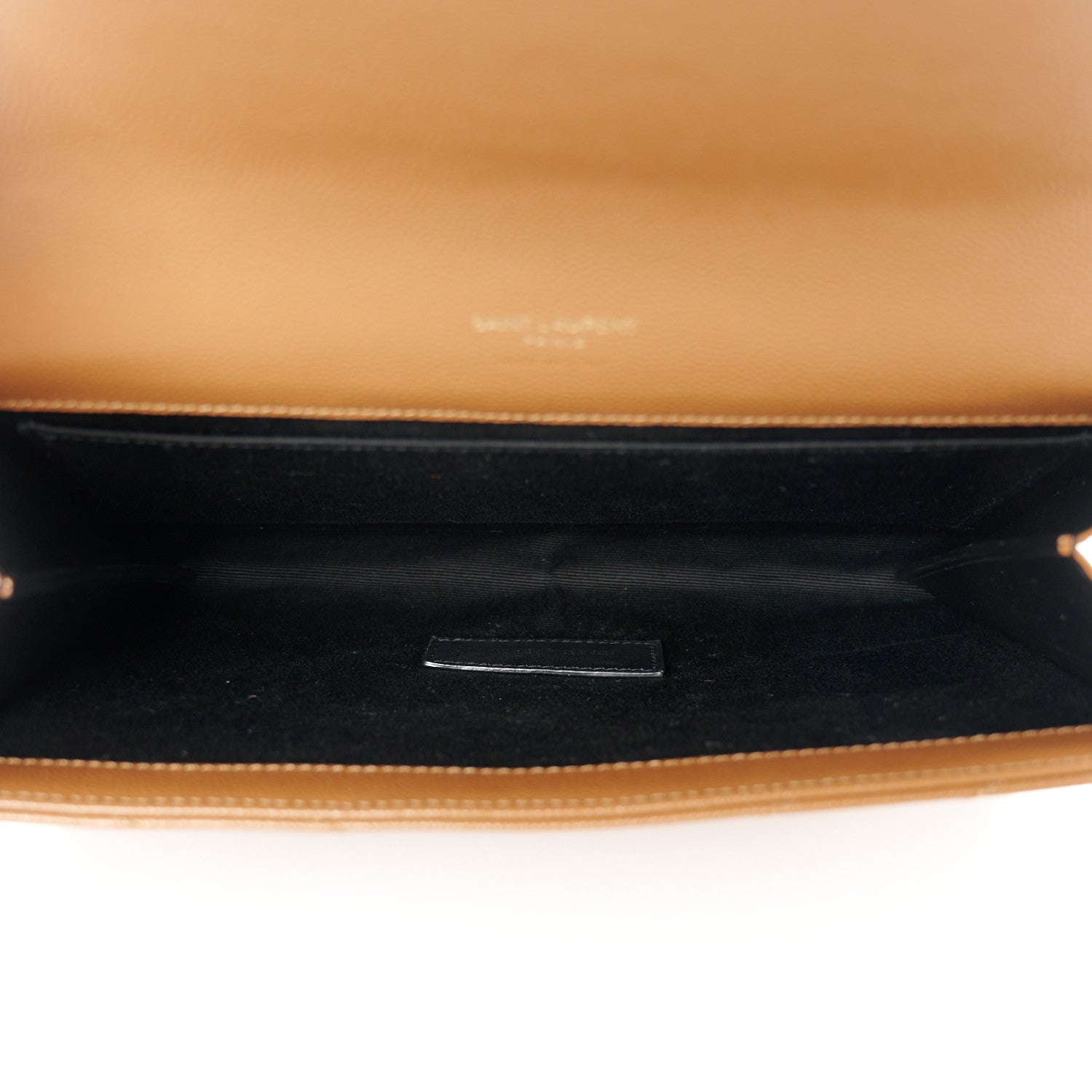 Saint Laurent Grain De Poudre Matelasse Chevron Monogram Cassandre Flap Pouch Natural Dark 5 of 8