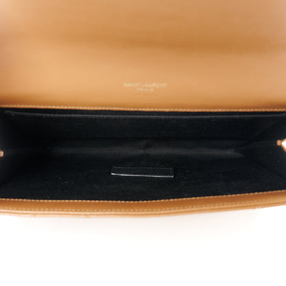 Saint Laurent Grain De Poudre Matelasse Chevron Monogram Cassandre Flap Pouch Natural Dark 5 of 8