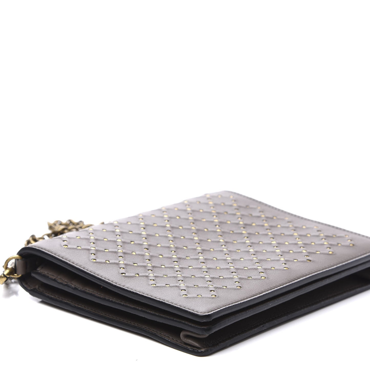 Nappa Studded Catena Chain Wallet New Steel