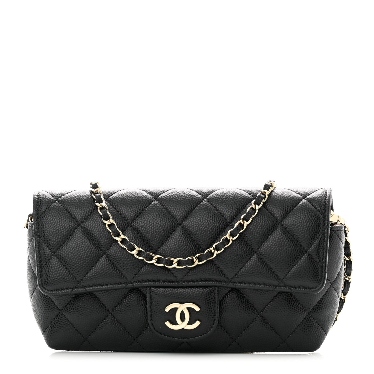Chanel Caviar Quilted Glasses Case With Chain Black 1 of 12