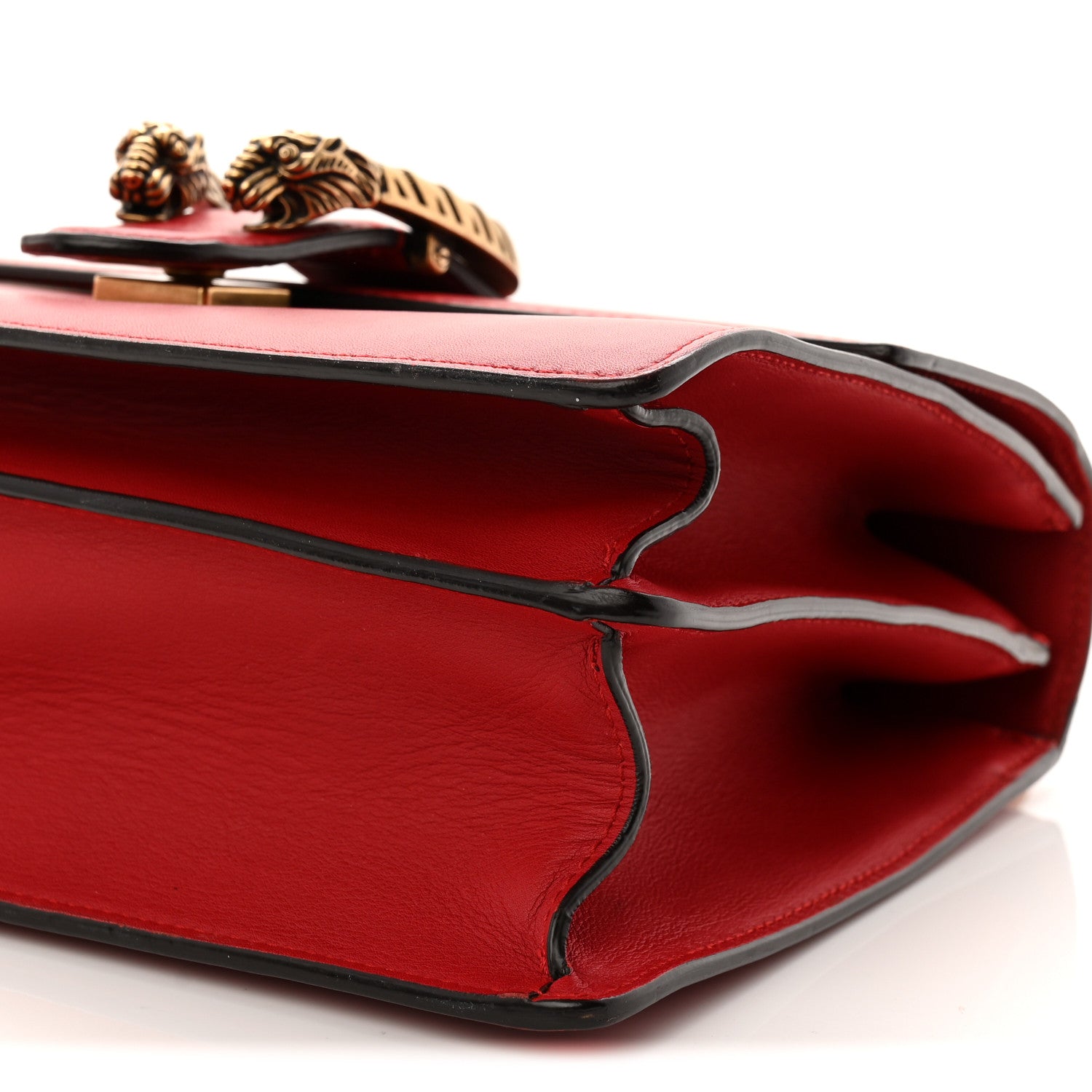 Gucci Dollar Calfskin Crystal Web Medium Dionysus Bamboo Top Handle Bag Hibiscus Red Black Diamond 10 of 10