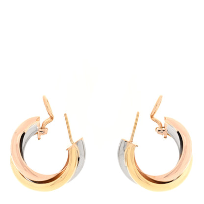 Cartier 18K Pink Yellow White Gold Small Trinity Earrings 3 of 4