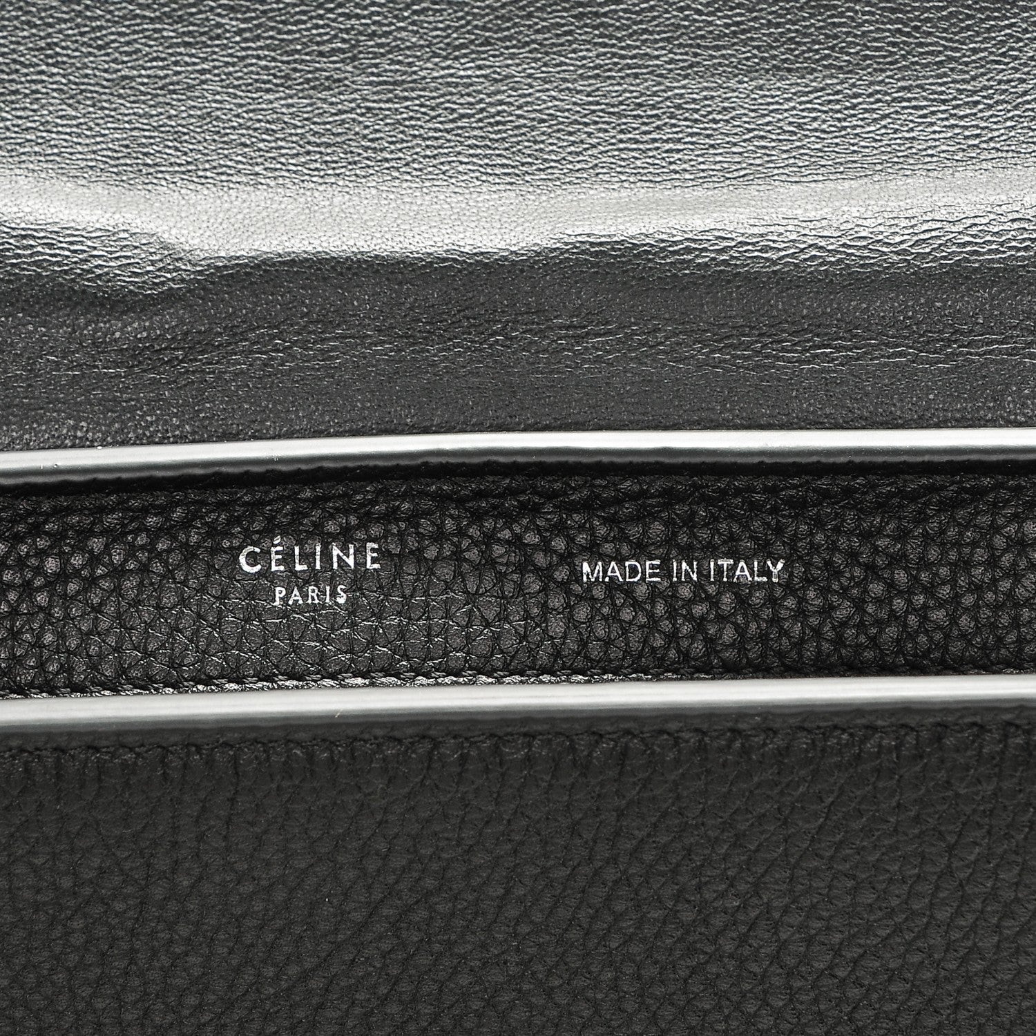 Celine Drummed Calfskin Suede Small Trapeze Black 5 of 6
