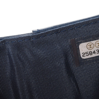 Chanel Grained Goatskin Quilted Small Boy Flap Wallet Dark Blue 8 of 9