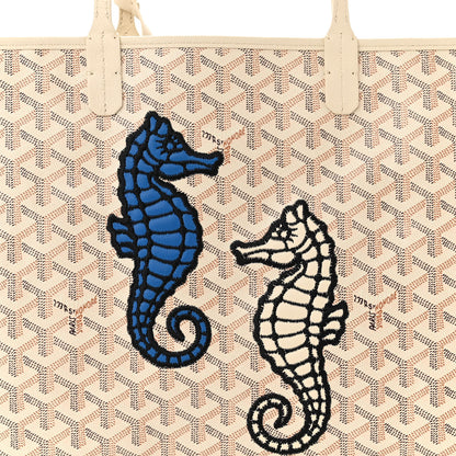 Goyard Goyardine Embroidered Seahorse Reversible Anjou PM Sand 12 of 17