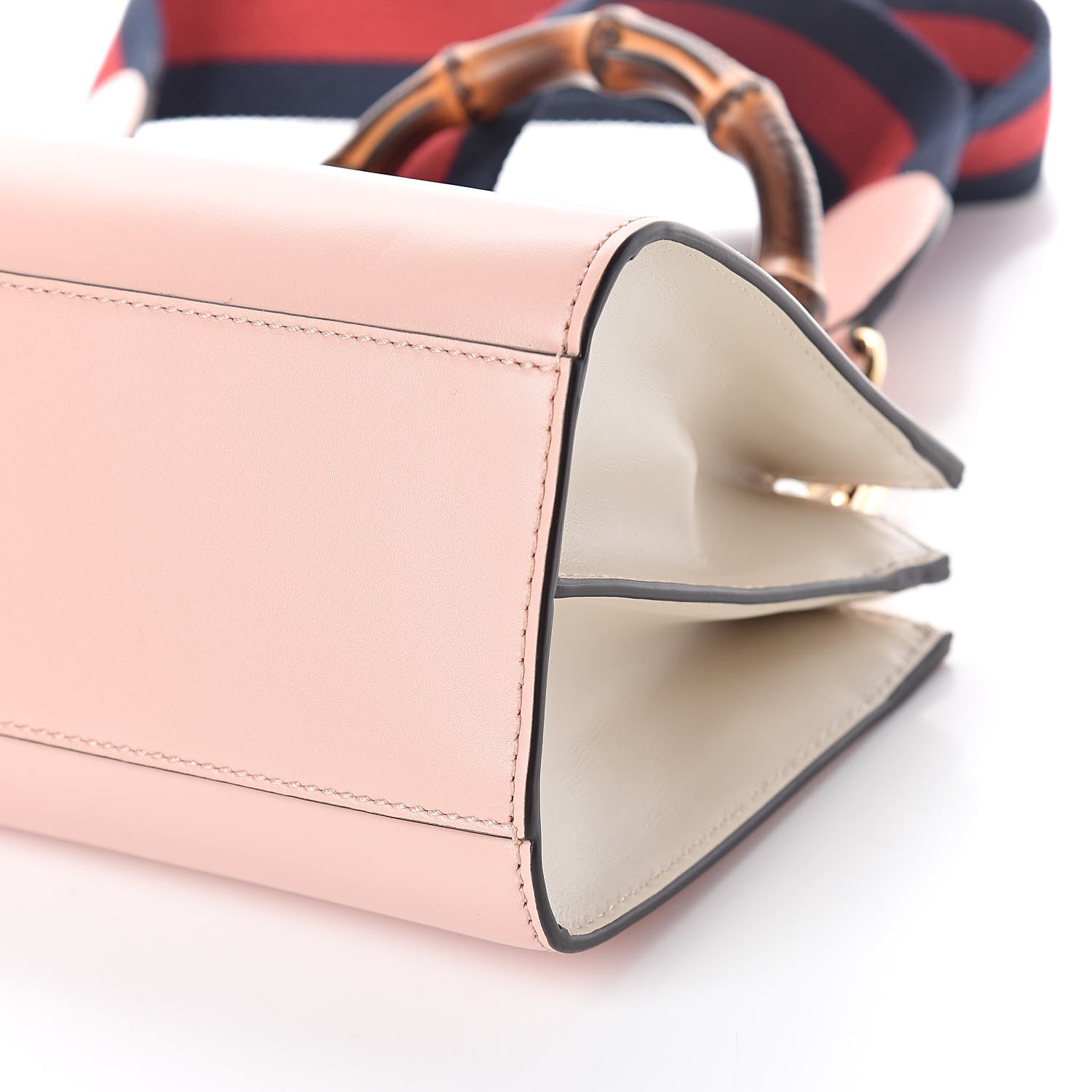 Gucci Nappa Bamboo Web Mini Nymphaea Top Handle Bag Perfect Pink Mystic White 9 of 9