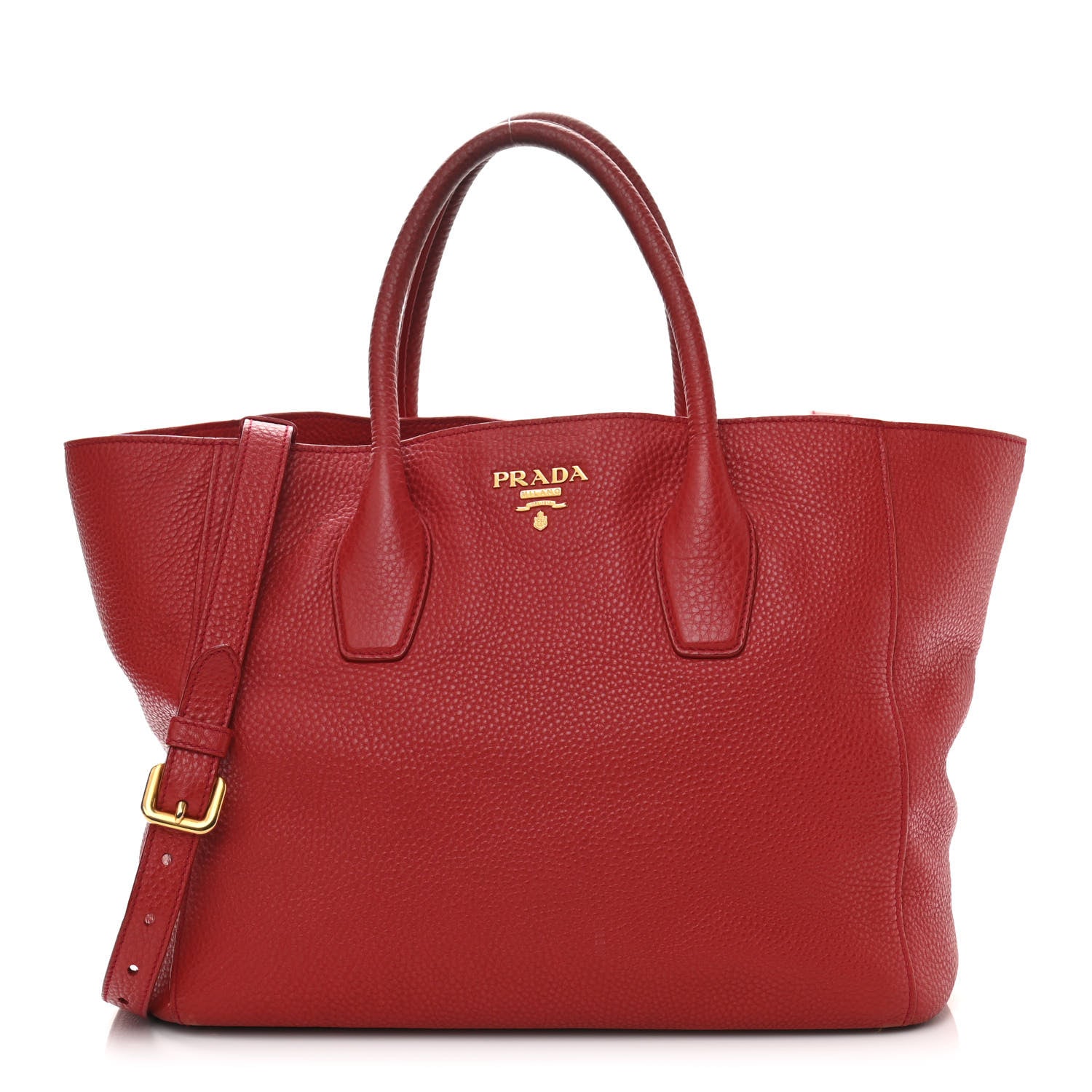 Prada Vitello Daino Tote Rosso 1 of 20