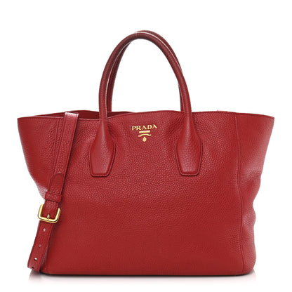 Prada Vitello Daino Tote Rosso 1 of 20