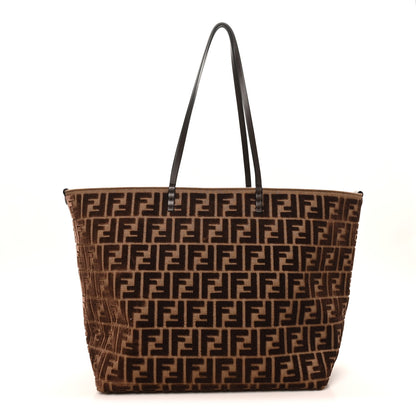 Fendi Velluto Jacquard Vitello Grace FF Large Reversible Shopping Tote Chocolate 1 of 10