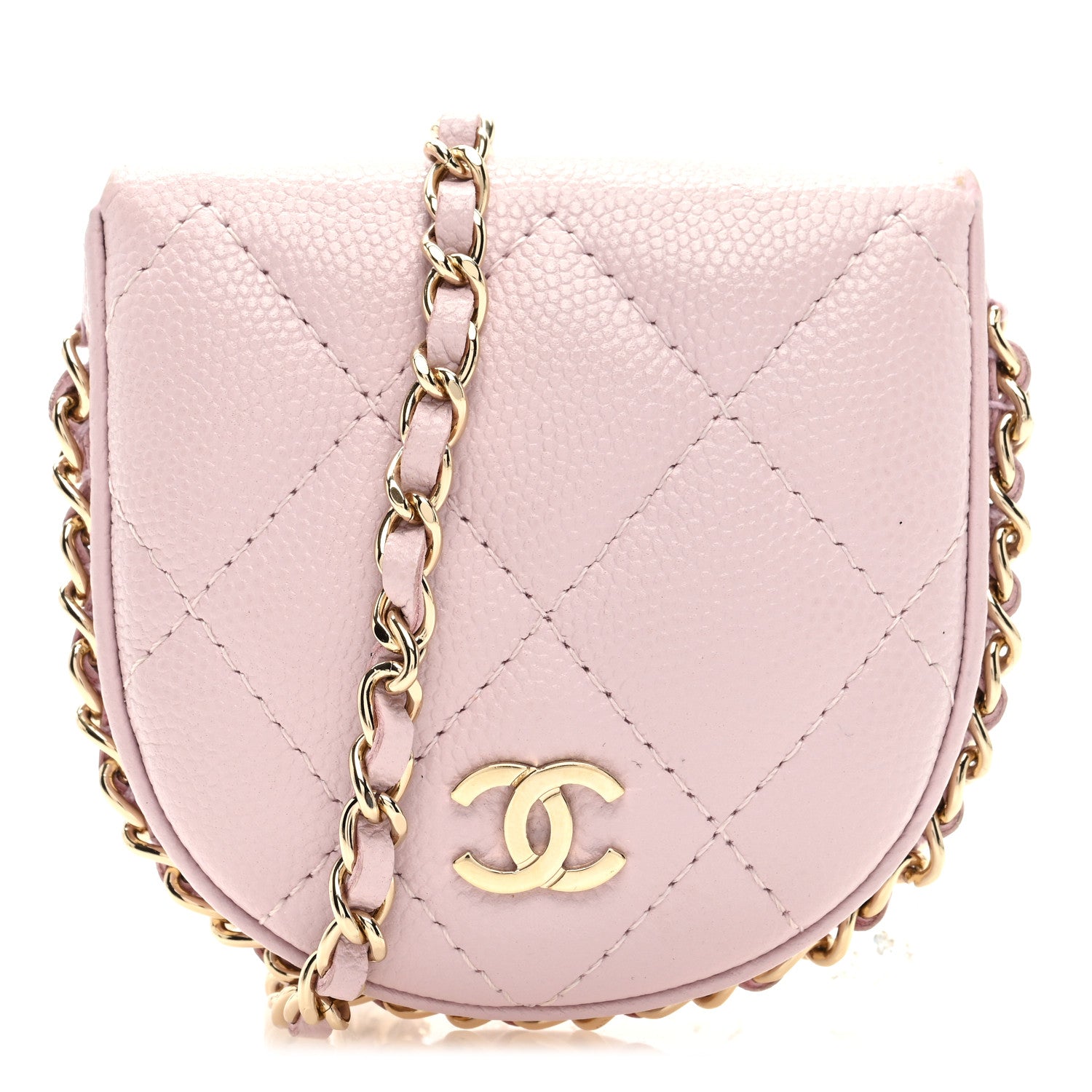 Chanel Caviar Quilted Tray Coin Purse With Chain Pink 1 of 8