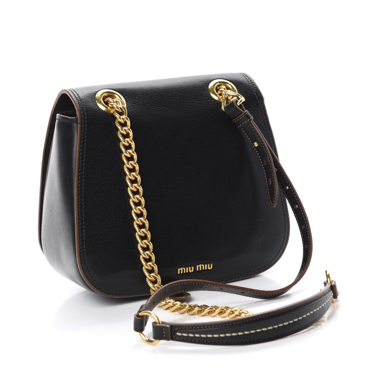 Miu Miu Goatskin Madras Dahlia Black 3 of 16