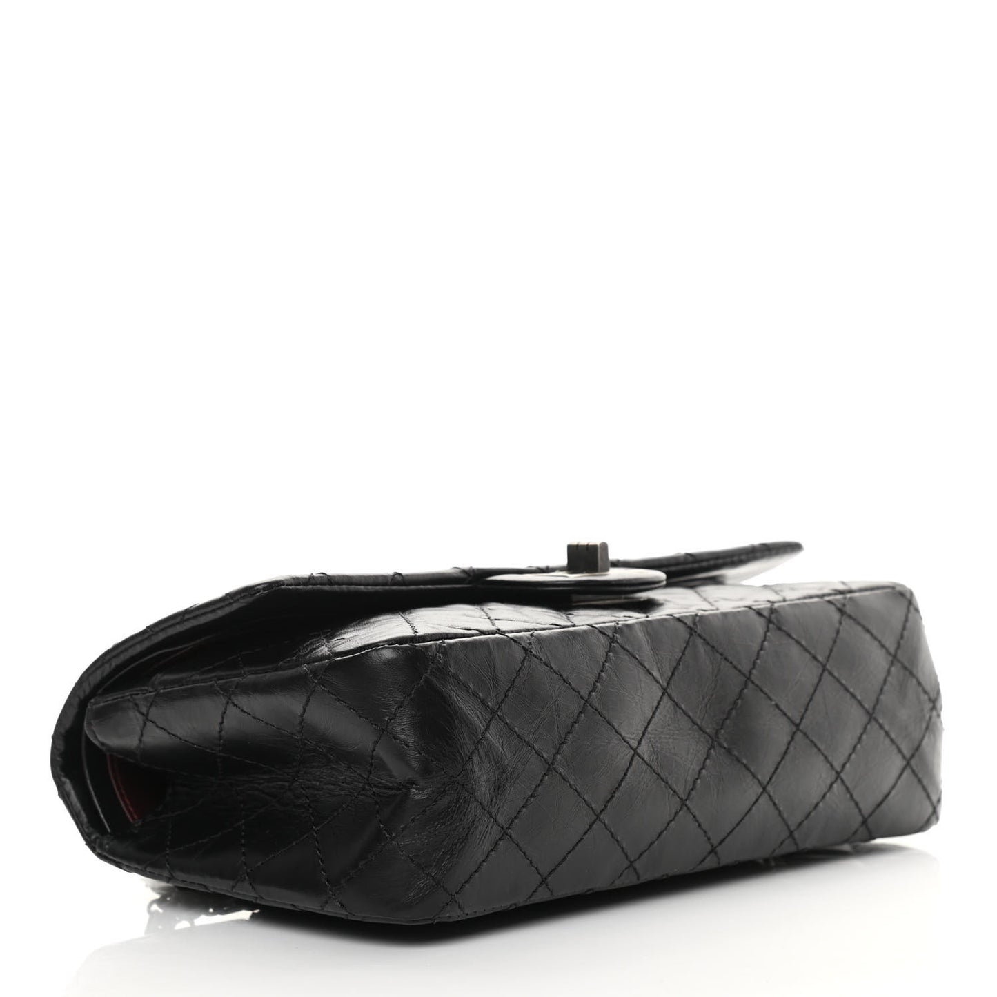 Aged Calfskin Quilted 2.55 Reissue 225 Flap Black