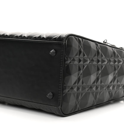 Christian Dior Calfskin Cannage Diamond Cannage Medium Lady Dior Black 10 of 10