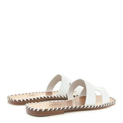 Hermes Calfskin Braided Oran Sandals 35.5 White 4 of 9