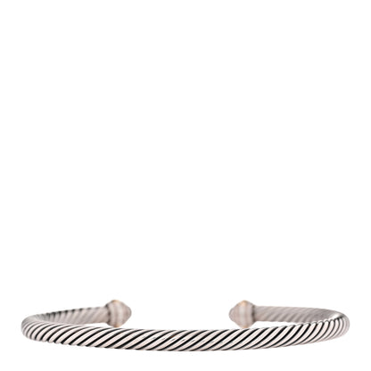 David Yurman Sterling Silver 18K Yellow Gold 4mm Cable Classics Bracelet 2 of 4