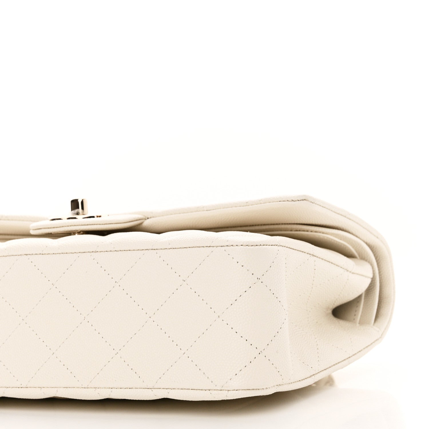 Chanel Caviar Quilted Medium Double Flap White 10 of 11