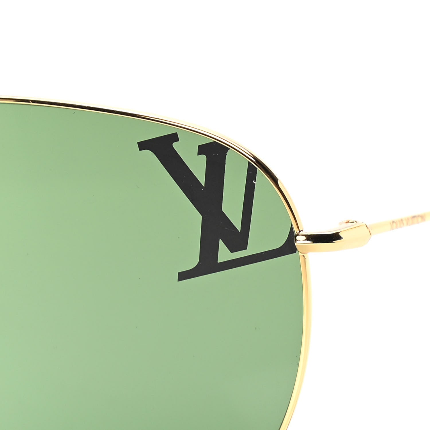 Louis Vuitton Metal Aviator Sunglasses Z1380U Gold Green 7 of 8